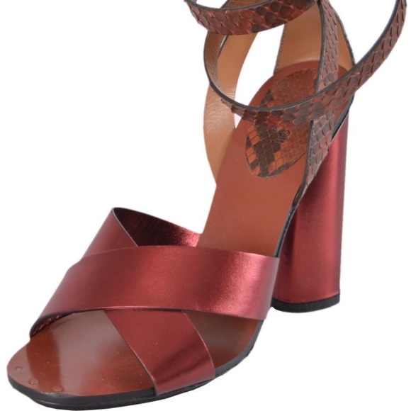 NIB GUCCI $1195 GENUINE PYTHON LEATHER SANDALS SHOES - Picture 5 of 8